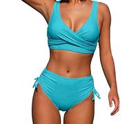 WILLBEST Damen Anzug elegant 2 teilig Sachen für Teenager mädchen Push up Bikini mit schnürung Bikinis für Damen Set Badehose sexy Bikini Badeanzug bauchweg Hose seepalm Badeanzug Harry