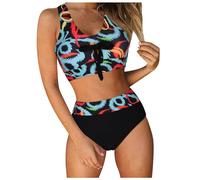 WILLBEST Damen Unterhosen Zweiteiler Damen Strandkleider Sommer Bikini schnürung Badehose schwarz Slips Binder Bandeau top braun Bikini gelb volafa Swim Binder