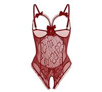 WILLBEST Dessous Damen sexy unterwäsche Curvy rot Vintage Dessous mit e Damen Set günstige Babydolls Bustier gr 52 Reizwäsche Sexy strapsstrümpfe & Strumpfhalter