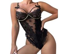 WILLBEST Dessous Damen sexy unterwäsche XXXL Slips getragen Weihnachts unterwäsche hochzeitswäsche Set Babydoll Nachthemd Damen Seamless Bustier Dessous Overknee strümpfe Sex Techno Outfit catsu