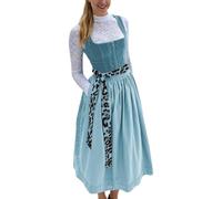 WILLBEST Dirnd lKomplettsets Midi Dirndlkleid Trachtenkleid inkl. Trachtenrock und Dirndlschürze, 2 Teilig Dirndl Damen Outfit, Trachtenmode Kleid, Oktoberfest Kleidung für Volksfest