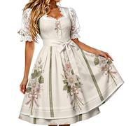 WILLBEST Dirndlkleid Damen 2tlg inkl.Dirndl und Dirndlschürze, Midi Trachtenkleid Trachtenmode Kleid Dirndl Kleidung Tracht Dirndlkleid Schürze Spitze Kleid für Mode Oktoberfest Outfit