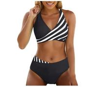 WILLBEST Tankini Oberteil Push up Bikini Damen Set bauchweg XXL Bikini Damen bauchweg für Dicke große Oberweite Set sexy Push up Thongs Badeanzug mit Shaping Effekt