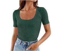 WILLBEST Tshirt Damen grün Tunika Bluse Damen Sommer rot Bluse festlich Hochzeit mit Spitze blaues top blaues Oberteil Langarmshirt mit Gummibund zwillingsherz Oversize