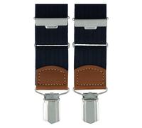 Willen - Hosenträger Herren,Hosenträger Leder,Hosenträger Anzug,Hosenträger Hochzeit,Hosenträger mit Knöpfen nachtblau - Gr. - OS