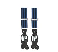 Willen - Hosenträger Herren,Hosenträger Leder,Hosenträger Anzug,Hosenträger Hochzeit,Hosenträger mit Knöpfen mittelblau - Gr. - OS