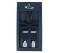 Willen - Hosenträger,Hosenträger Leder,Hosenträger Herren,Hosenträger Anzug,Hosenträger Hochzeit marine - Gr. - OS