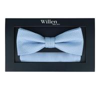 willen - Schleife und Einstecktuch,Schleife blau,Schleife Hochzeit,Schleife Anzug,Schleife Hemd blau - Gr. - OS