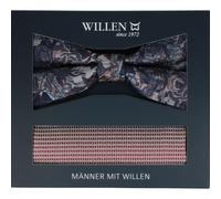 Willen - Schleife und Einstecktuch,Schleife blau,Schleife Hochzeit,Schleife Anzug,Schleife Hemd dunkelhimbeere - Gr. - OS