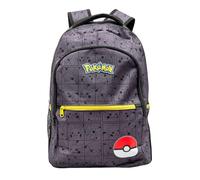 William Lamb Pokemon Pikachu Emotions und Poke Ball Grid Collage Rucksack Tasche - Schwarz und Grau Einheitsgröße, grau, 17 Inches