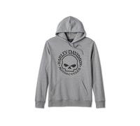 Willie G Skull Hoodie Medium Heather Grey Herren Sweatshirt, XXL XXL grau