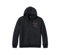 Willie G Skull Sherpa Zip-Up Hoodie Herren Sweatshirt, 4XL 4XL schwarz olive