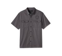 Willie G Skull Shirt Herren kurzarm Hemd, L L grau