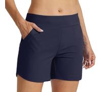 WILLIT Badeshorts Damen Badehose Schwimmhose Boardshorts Schnell Trocknende Bikini Shorts mit Taschen Innenfutter 5 Zoll Marineblau XL