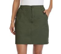 WILLIT Damen Skort Sportrock Golfrock Freizeit Rock Skort mit Hose UPF 50+ Schnelltrockner Outdoor Wandern mit Taschen Olivgrün XL