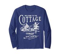 Willkommen im Cottage Canada Unique Retro Vintage Langarmshirt
