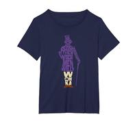 Willy Wonka & The Chocolate Factory Text Silhouette T-Shirt, Damen Große Größen, Marineblau, 1X