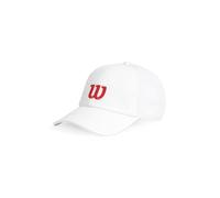 Wilson Active Perforierte Kappe, Dynamische Mütze mit Schnelltrockenband und Strukturierter Krone, Luftiges Design, Verstellbare Passform, Weiß (Bright White)/Infrarot, Größe LXL