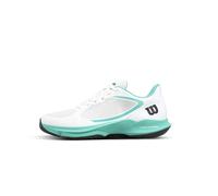 Wilson Damen Hurakn Lite Padelschuhe, Weiß/Türkis/Schwarz, 9.5