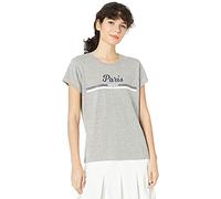 Wilson Damen T-Shirt, Paris 2021 TECH T-Shirt, Polyester/Baumwolle, Grau (Heather Grey) / Blau (Maritime) / Weiß, Größe XL, WRA800402XL