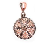 Windalf Bohemia Schmuck-Anhänger RAYA Ø 4 cm Vergoldetes Mittelalter Glücks-Amulett Bronze