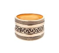 Windalf Breiter Wikinger Ring AYRIN 12 mm Mittelalter-Schmuck Freundschaftsring Bronzering (Bronze, 72 (23))
