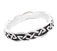 Windalf Schmaler Celtic Ring Colin 4 mm Keltischer Knoten der Verbundenheit 925 Sterlingsilber (Silber, 48 (15.3))