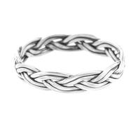 Windalf Schmaler Flecht Ring RANA h: 0.3 cm Wikinger Schmuck 925 Stelingsilber (Silber, 46 (14.6))