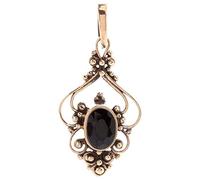 Windalf Schmuck Anhänger SALIA 3.1 cm Mittelalter Bohemia Schwarzer Onyx Edle Bronze