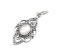 Windalf Schmuck-Anhänger SVANA 2.7 cm Mittelalter-Schmuck Perlmutt 925 Sterlingsilber