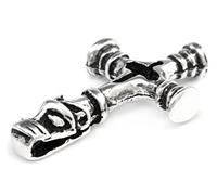 Windalf Vikings Anhänger WOLFSKREUZ 3.4 cm Isländischer Wikinger Thorshammer Nordische-Mythologie 925 Sterlingsilber