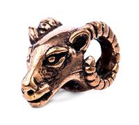 Windalf Wikinger Haarperle & Bartperle Merlin 13 mm Widderkopf Bronze