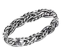 Windalf Zarter Wikingerring RICARA h: 0.3 cm Zopf-Muster Damenring Hochwertiges Silber (Silber, 64 (20.4))
