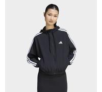 Windbreaker ADIDAS SPORTSWEAR "ESSENTIALS 3-STREIFEN WOVEN", Damen, Gr. S, schwarz-weiß (schwarz, weiß), Obermaterial: 100% Polyamid, Jacken Windbreaker (77697058-S) schwarz, weiß