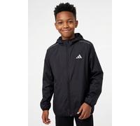 Windbreaker ADIDAS SPORTSWEAR "J WINDBREAKER", Jungen, Gr. 164, schwarz (schwarz, weiß), Obermaterial: 100% Polyester, Jacken Windbreaker, für Kinder, mit Reißverschluss (27331724-164) schwarz, weiß
