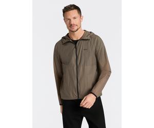 Windbreaker BOSS GREEN "Airynix JT", Herren, Gr. L, braun (light, pastel grün334), Web, Obermaterial: 100% Polyamid, unifarben, regular fit normal, hoch geschlossener Ausschnitt, eingefasste Kante mit