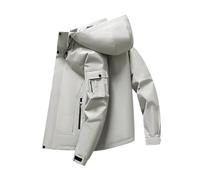 Windbreaker Herren, Übergangsjacke Herren Atmungsaktiv mit Kapuze und Zip Softshelljacke Herbst Winterjacke Leicht Regenjacke, Windjacke Einfaches Regenmantel Casual Kapuzenjacke Dünn Arbeitsmantel