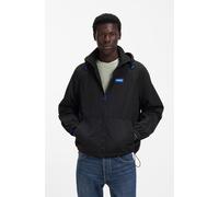 Windbreaker HUGO "Bento2611", Herren, Gr. L, schwarz (schwarz001), Web, Obermaterial: 100% Polyamid, unifarben, regular fit normal, hoch geschlossener Ausschnitt, elastischer Bund mit Kordelstoppern,