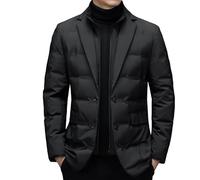 Windbreaker Men's Business Casual Windbreaker Down Jacket, Warm Puffer Jacket Men.Warm Puffer Jacket Men (Black,XL)