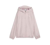 Windbreaker PUMA "ESS REGULAR WINDBREAKER", Damen, Gr. XL, rosa (misty pink), Obermaterial: 100% Polyester, unifarben, regular fit normal, Jacken Windbreaker, mit Gummiprint-Logo, mit Kapuze, mit elas