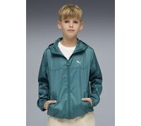 Windbreaker PUMA "ESS UV WINDBREAKER", Jungen, Gr. 176, grün (emerald ice), Obermaterial: 100% Polyester, unifarben, regular fit normal, Rundhals, Jacken Windbreaker, für Jugendliche, mit Kapuze, mit
