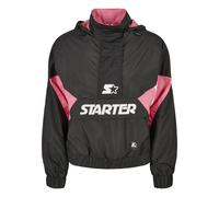 Windbreaker STARTER BLACK LABEL "Starter Black Label Damen", Damen, Gr. XS, schwarz (schwarz, pinkgrapefruit), 100% Polyester, mehrfarbig, oversize, ohne Ausschnitt, Jacken Windbreaker (83280834-XS) s