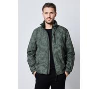 Windbreaker STREET ONE MEN, Herren, Gr. L (42), grün (dusty grün), Stoff, Obermaterial: 100% Polyester; Futter: 100% Polyester, bedruckt, normal normal, hoch geschlossener Ausschnitt, Bündchen, Jacken