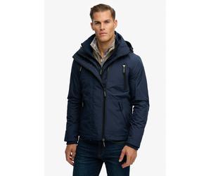 Windbreaker SUPERDRY "HOODED MTN WINDBREAKER JACKET", Herren, Gr. L, richest navy, Web, Obermaterial: 100% Polyester, unifarben, regular fit normal, Jacken Windbreaker, mit Markenlabel, aus Polyester