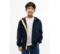 Windbreaker TOMMY HILFIGER, Jungen, Gr. 14 (164), blau (schwarz night navy), Web, Obermaterial: 100% Nylon. Futter: 100% Polyester, unifarben, regular fit normal, Rundhals, eingesetzt elastischer Bund