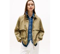 Windbreaker TOMMY HILFIGER "UL NYLON PACKABLE WINDBREAKER", Damen, Gr. S (36), grün (vintage olive), Web, Obermaterial: 100% Polyamid, unifarben, regular fit, hoch geschlossener Ausschnitt, Rippbündch