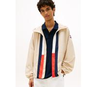 Windbreaker TOMMY JEANS "CHICAGO FLAG", Herren, Gr. XL, weiß clay, Web, Obermaterial: 100% Polyester, unifarben, regular fit normal, Rundhals, eingesetzt elastischer Bund, Jacken Windbreaker, Regular