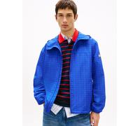 Windbreaker TOMMY JEANS "TJM AOP PACKABLE", Herren, Gr. M, fizzy blau, Web, Obermaterial: 100% Polyester, regular fit, elastischer Bund, Jacken Windbreaker, wasserabweisend, winddicht, verstaubar (143