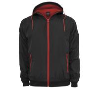 Windbreaker URBAN CLASSICS "Urban Classics Herren Contrast Windrunner", Herren, Gr. S, schwarz, rot, 100% Polyamid, mehrfarbig, normal, ohne Ausschnitt, Jacken Windbreaker (91982349-S) schwarz, rot
