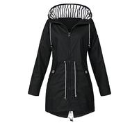 Winddichte Jacke, lässig, für Damen, wind- und wetterfest, für Herbst und Winter, Schwarz, 52